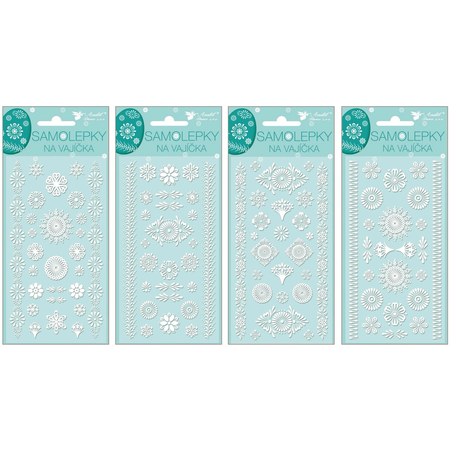Samolepky velikonoční na vajíčka gelové bílé