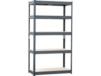 VLC Bezšroubový kovový regál antracitový, nosnost 1325 kg, 180 x 90 x 45 cm