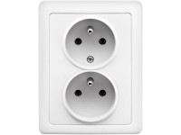 ABB Dvojitá zásuvka 2P + PE SWING, 16 A - 250 V, bílá