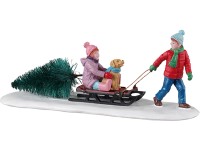 Lemax Vánoční figurka Bringing Home Our Tree 5,5 x 13,4 x 4,1 cm