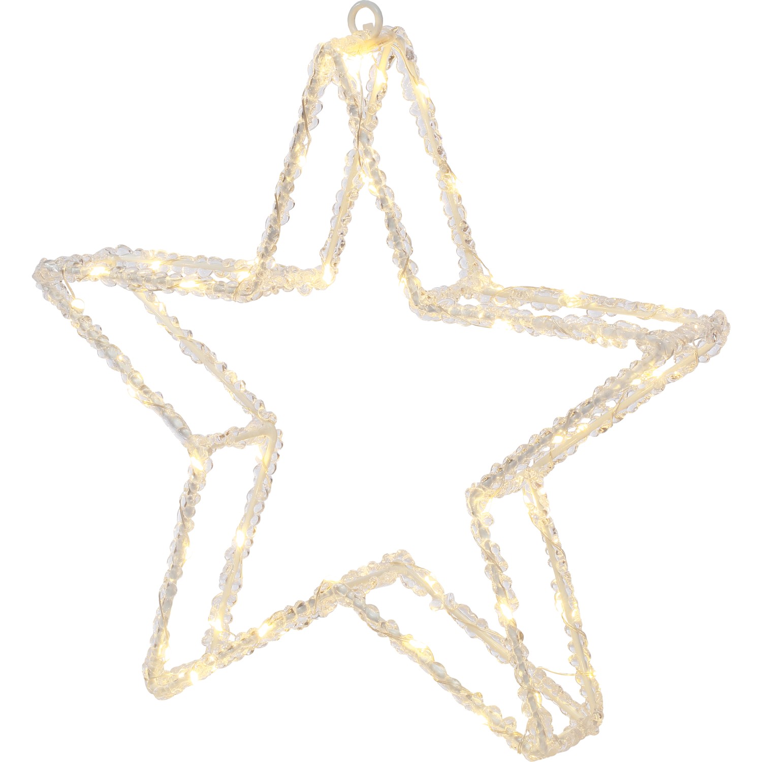 LED vánoční dekorace hvězdy, transparentní, 31 x 31 x 5 cm