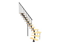 Minka STAIRS Lomené modulové schodiště Comfort Top Turn buk/černá, 312 cm