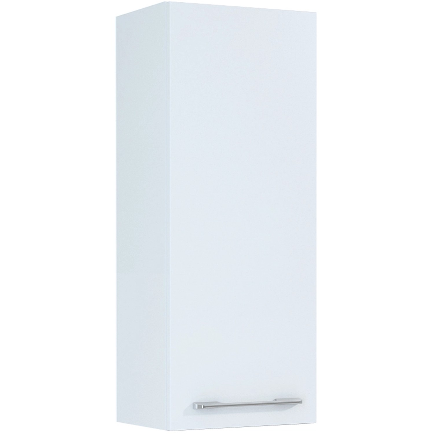 Maximus Závěsná skříňka Madrid, 1 dvířka, bílá + stříbrná úchytka, 30 cm