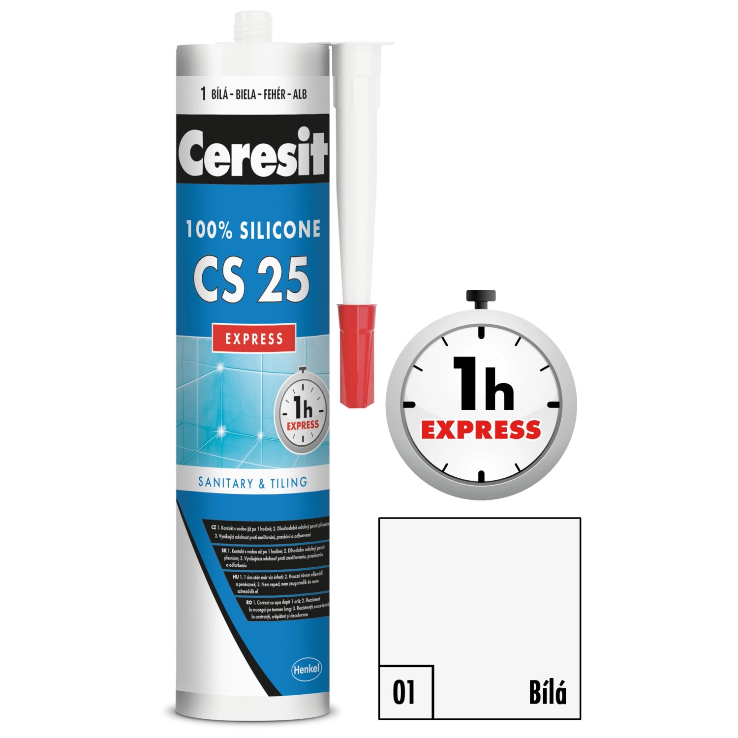CERESIT Sanitární silikon CS 25 Express bílý 280 ml
