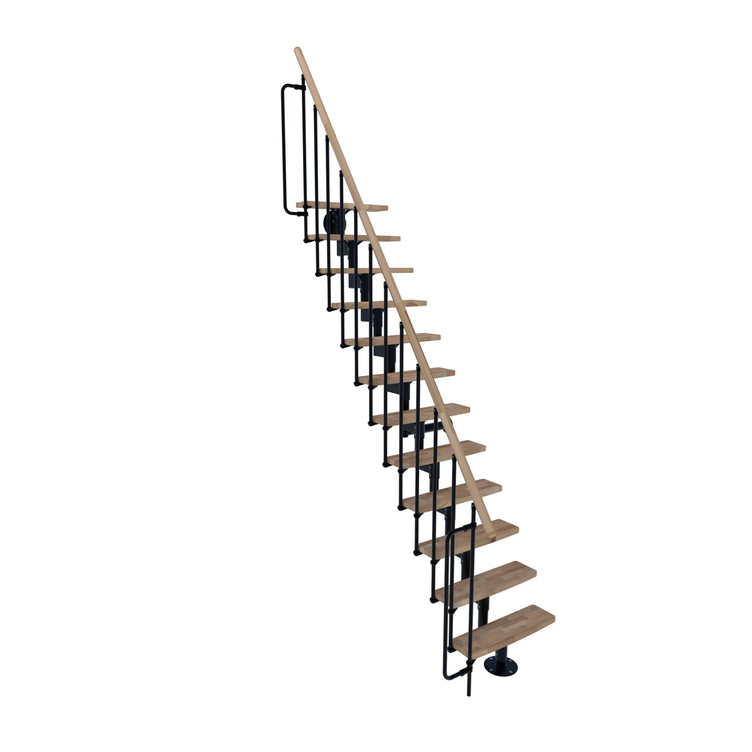 Minka STAIRS Přímé modulové schodiště Joker buk/černá, 304,2 cm