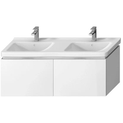 Jika Skříňka pod dvojumyvadlo CUBITO, 2 zásuvky, bílá, 1280 x 467 x 480 mm