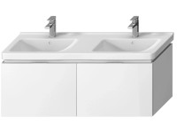 Jika Skříňka pod dvojumyvadlo CUBITO, 2 zásuvky, bílá, 1280 x 467 x 480 mm