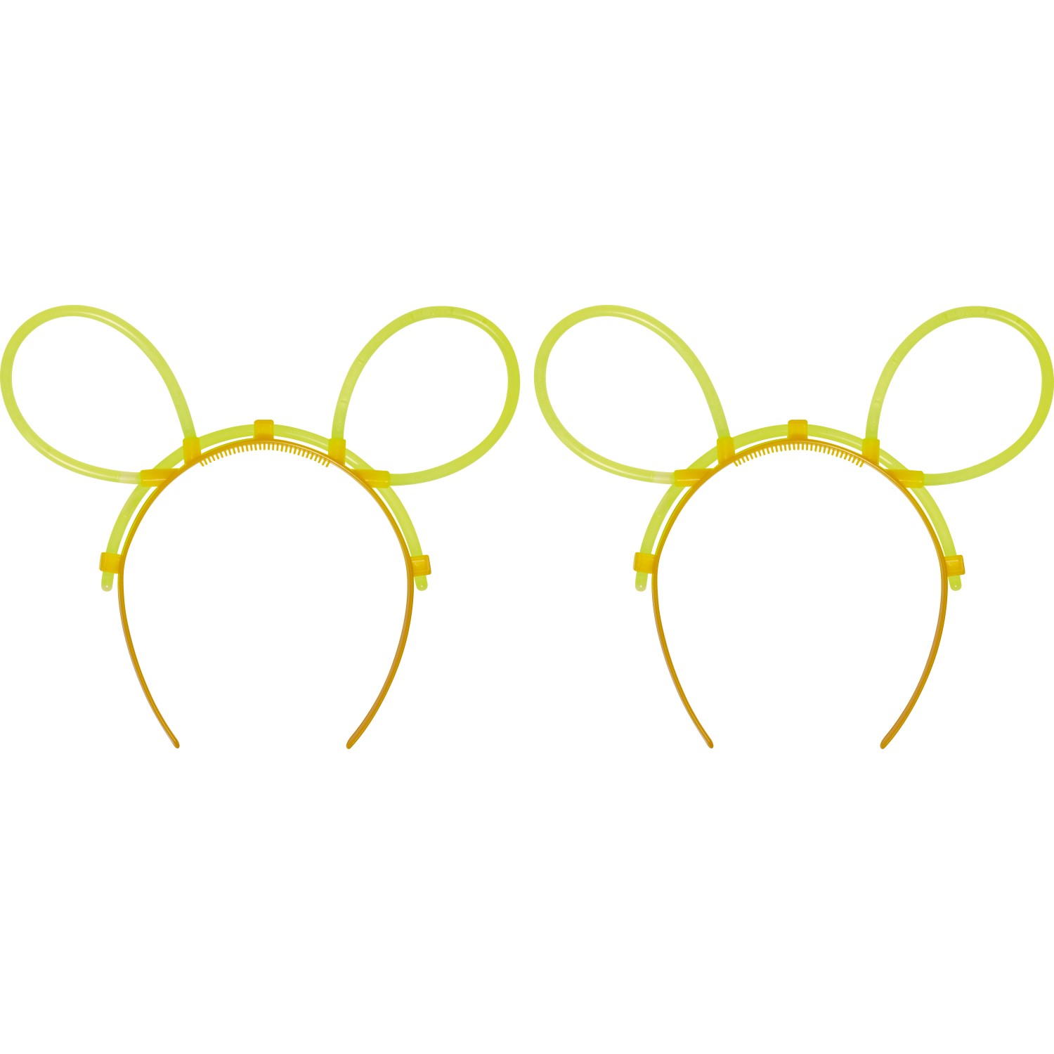 Čelenka do vlasů ze svíticích tyčinek, žlutá, 2 ks