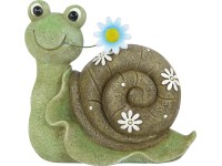 Dekorativní figurka z polyresinu šnek, zelená, 18,5 x 16,5 cm