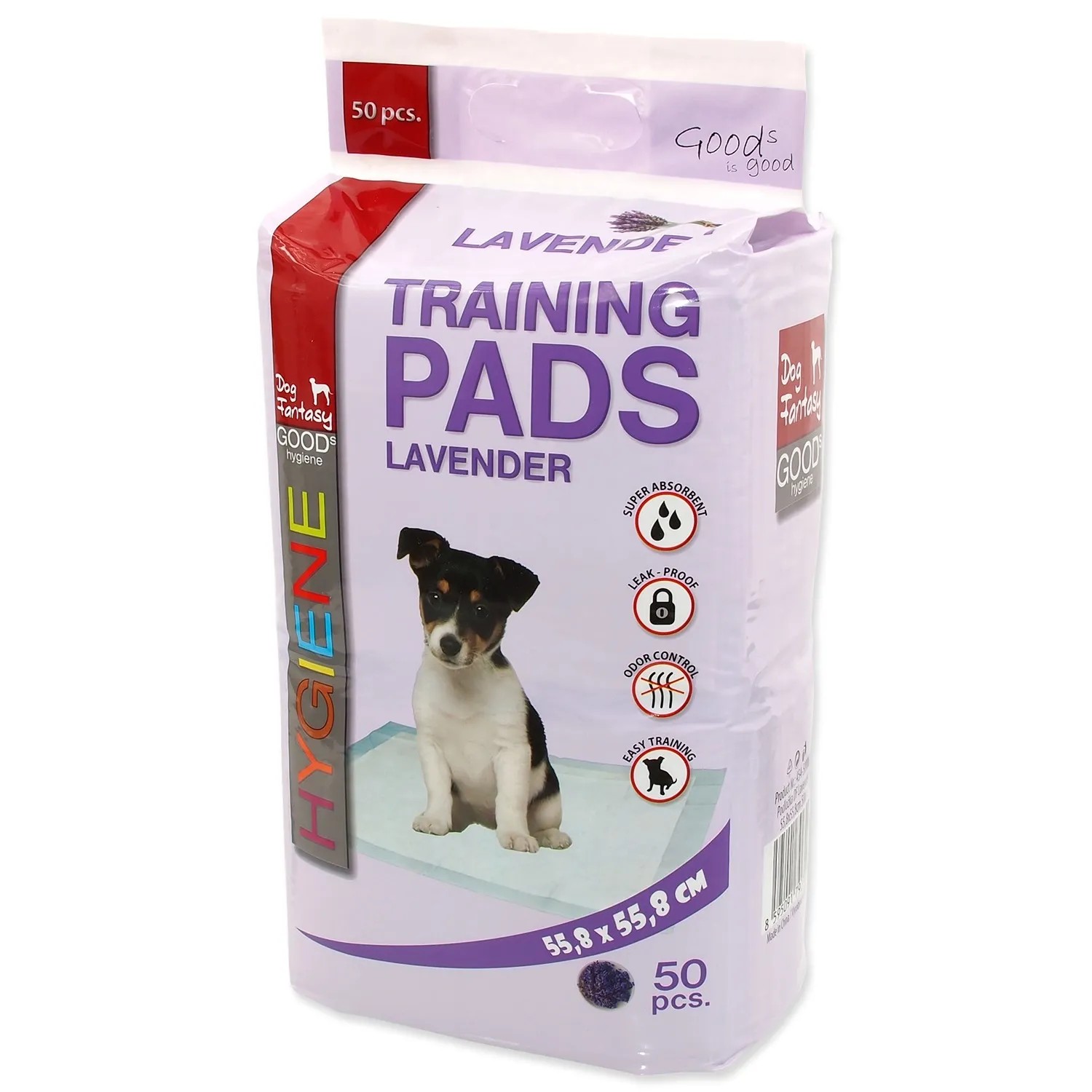 Dog Fantasy Goods Absorpční podložka pro psy s levandulí, 50 ks, 55,8 x 55,8 cm