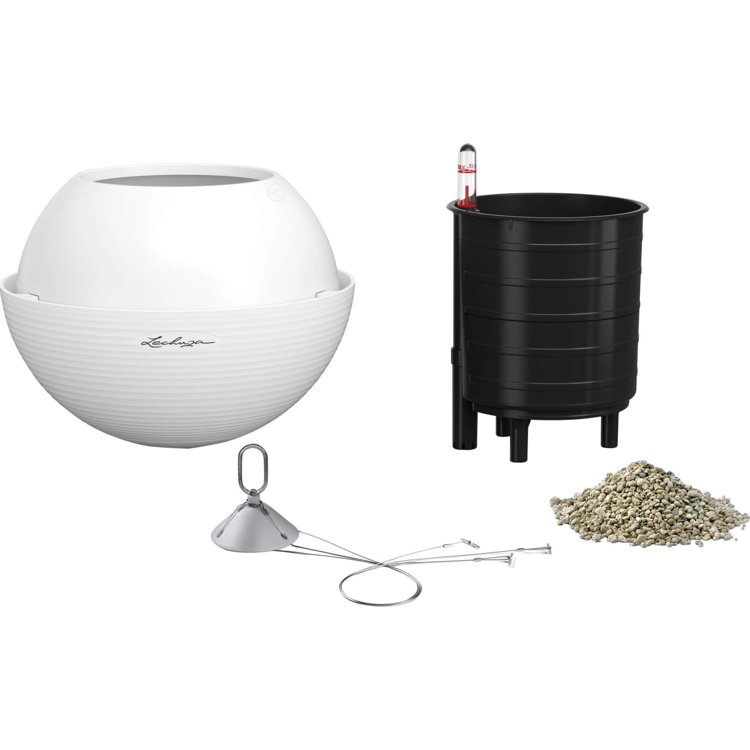 Lechuza Závěsný květináč Bola Color 23, bílá, pr. 23 x 18 cm