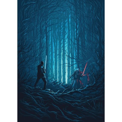 Komar Vliesová fototapeta Star Wars Wood Fight 200 x 280 cm