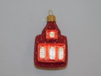 ONREX Vánoční ozdoba skleněná kostel červený 6,5 cm ONREX Vánoční ozdoba skleněná kostel červený 6,5 cm