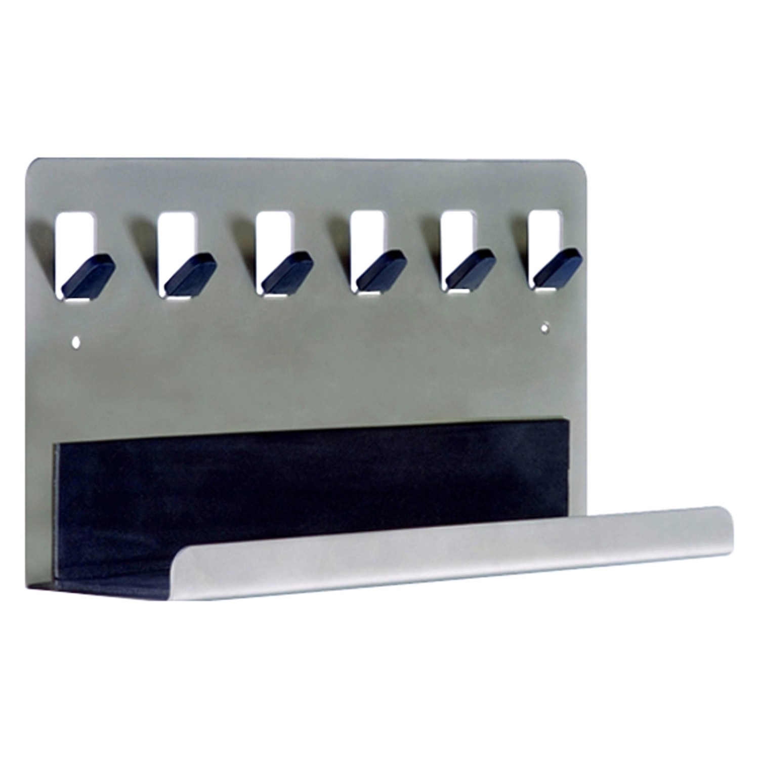 Lišta na klíče kovová, matná poniklovaná, 15 cm x 30 cm x 7,5 cm