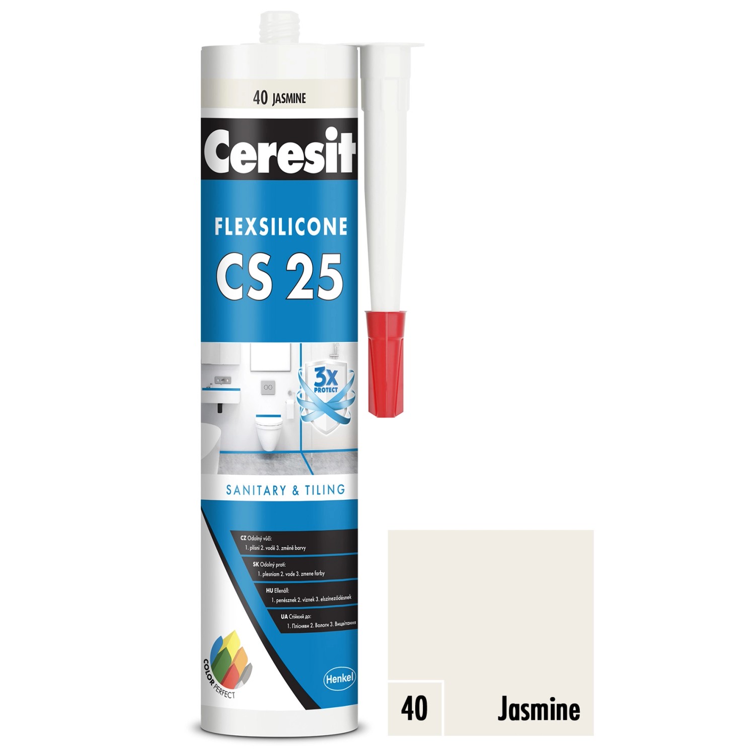 Silikon sanitární Ceresit CS25 40 jasmin 280 ml