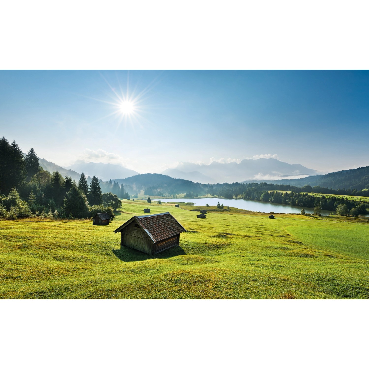 Komar Vliesová fototapeta Bergwiese vor Karwendel 450 x 280 cm