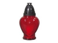 Hřbitovní lampa skleněná ve tvaru srdce, 12 x 22 cm, 150 g