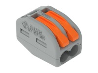 WAGO Páčková spojovací svorka 222, 2 vodiče, max. 4 mm2, 5 ks