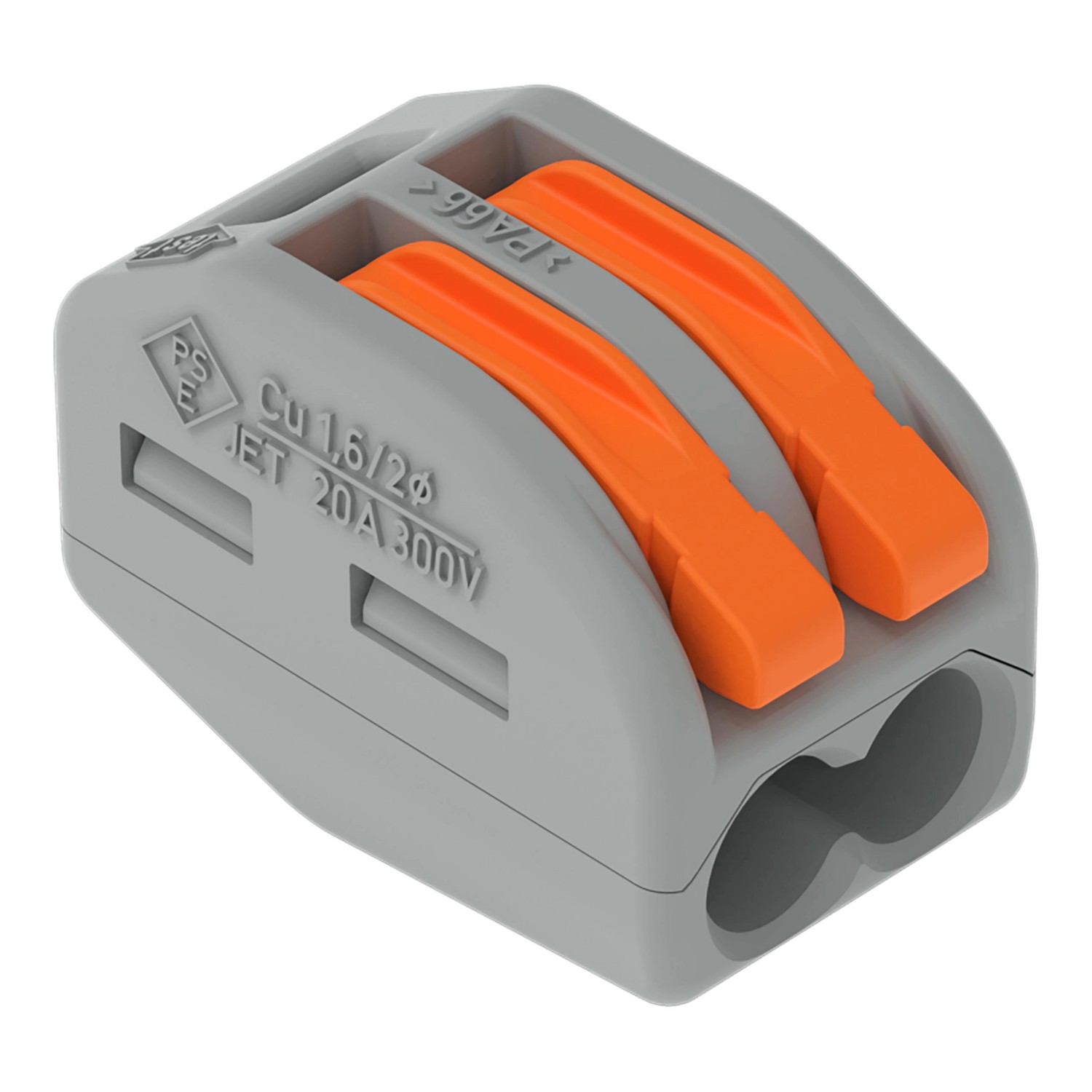 WAGO Páčková spojovací svorka 222, 2 vodiče, max. 4 mm2, 5 ks