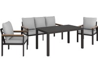 Sestava zahradního nábytku s jídelním stolem Invermay, hliník/akácie, 4dílná