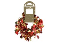 Girlanda s hvězdami červeno-zlatá 270 cm