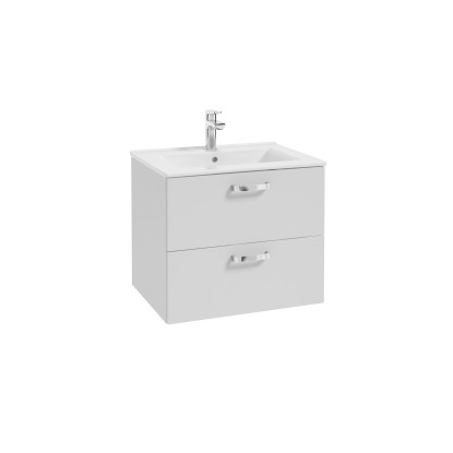 Deftrans Koupelnová skříňka FOCUS D50 s umyvadlem, lesklá bílá, 51 x 52 x 40 cm