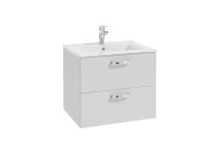 Deftrans Koupelnová skříňka FOCUS D50 s umyvadlem, lesklá bílá, 51 x 52 x 40 cm