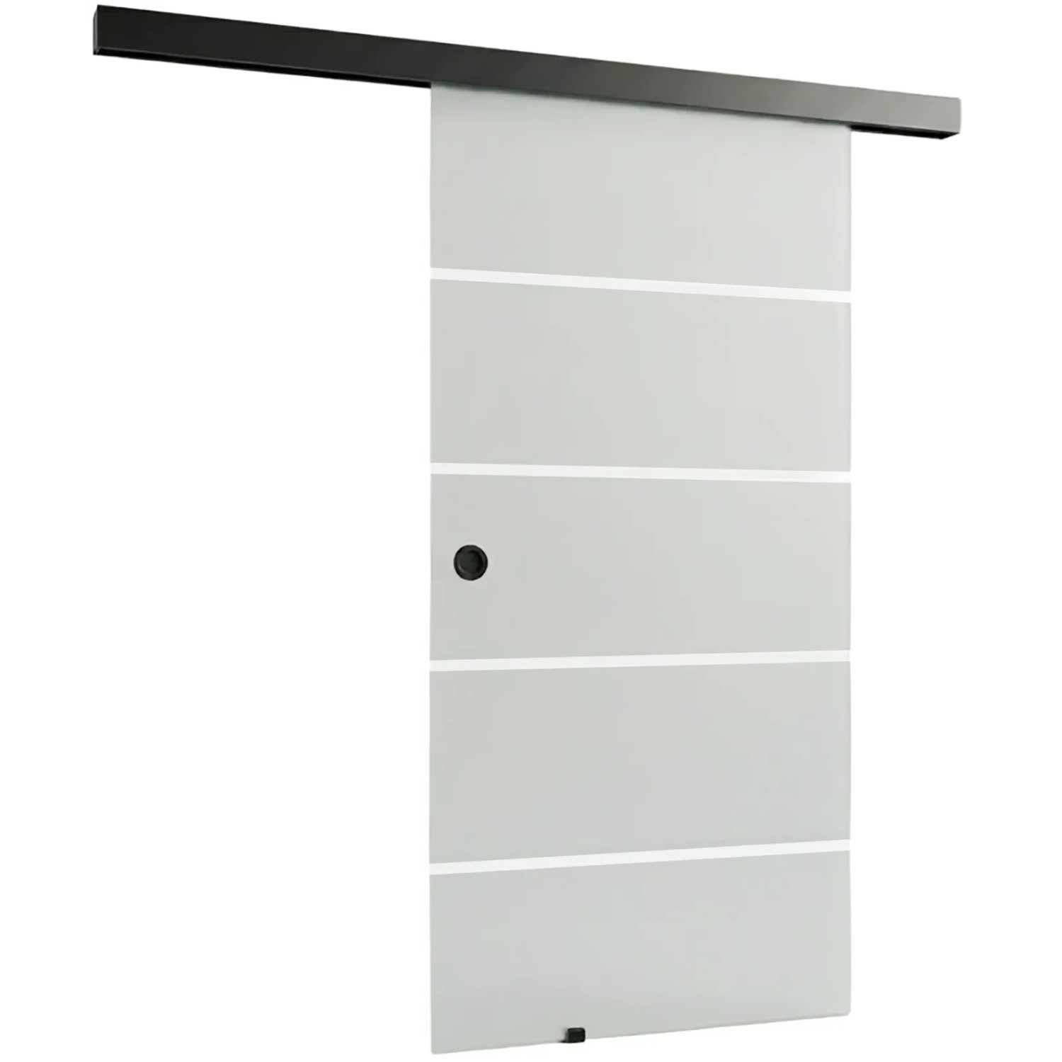 Doorlegro Posuvné dveře EasySlide 65 - set, satin 4 pruhy/černá, 205 x 90 cm