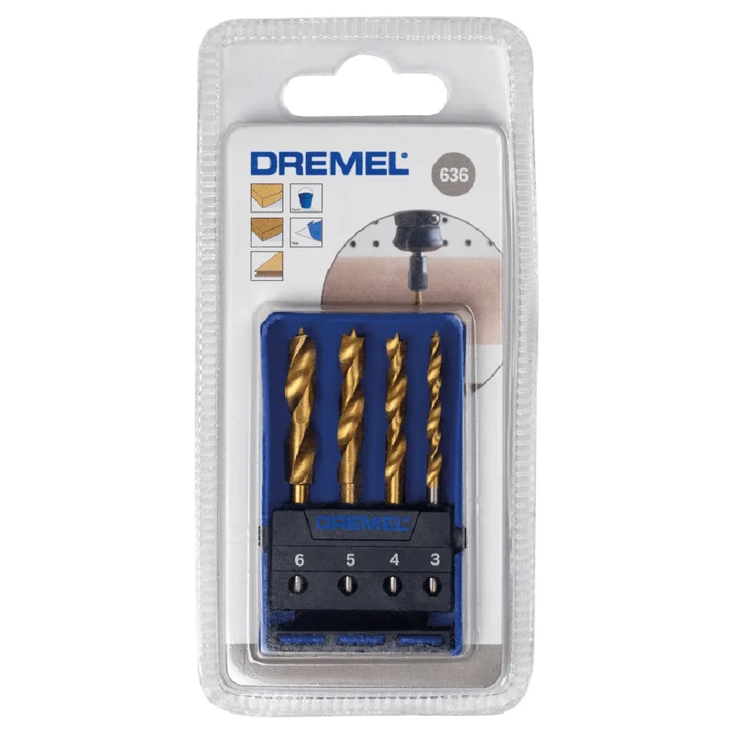 Dremel Sada vrtáků do dřeva 636, 4dílná