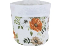 A.H.G Květináč Flora s PE vložkou se vzorem květin bílý pr. 13 x 13 cm