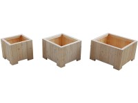 Gaspo Sada dřevěných truhlíků Wels, přírodní, 3dílná
