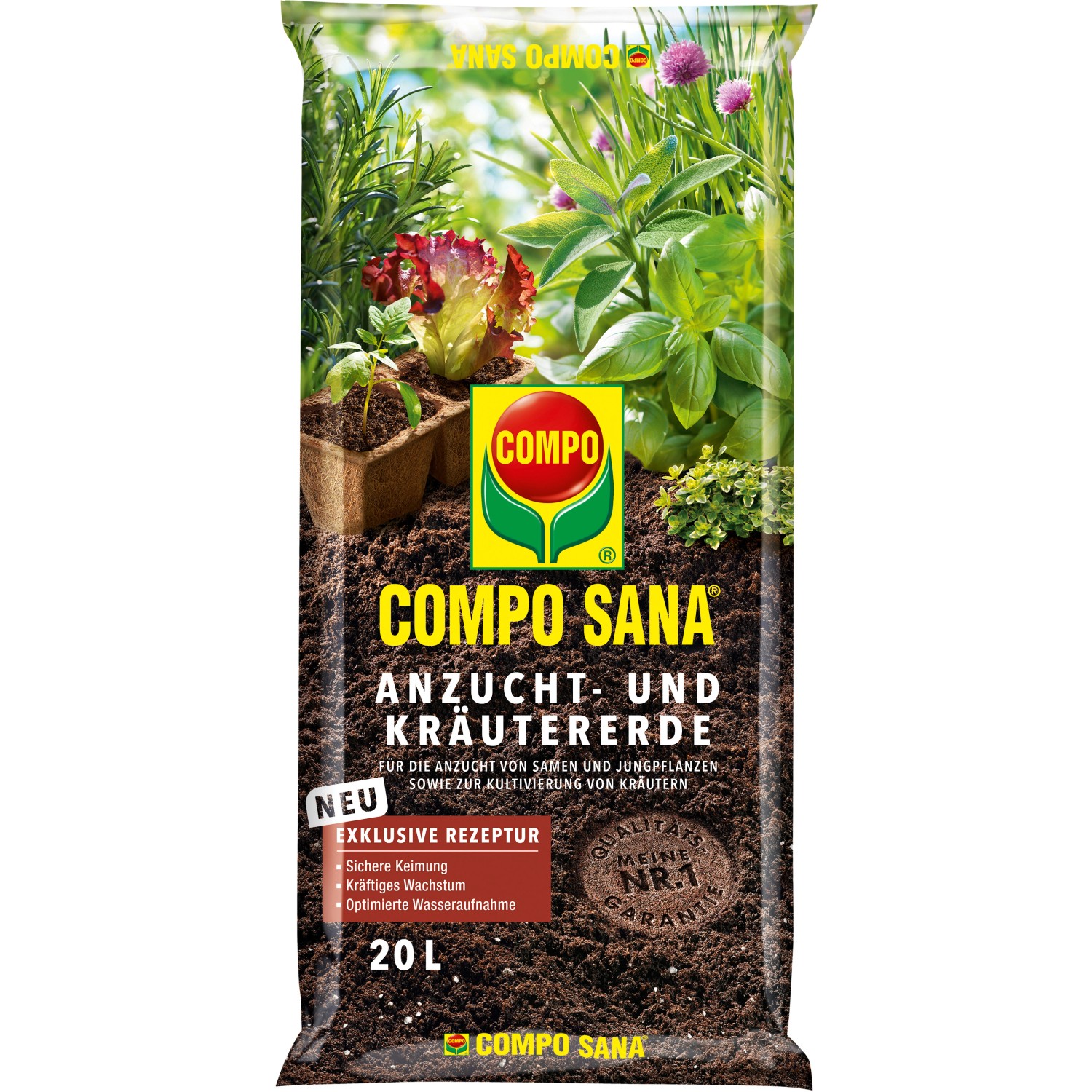 COMPO Sana Substrát pro bylinky a výsev, 20 l