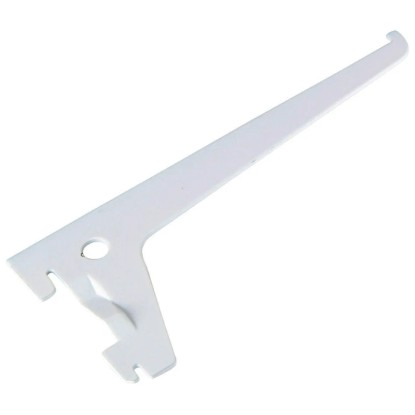 Bílá děrovaná konzole, 15 cm, pro police a konstrukci nábytku.