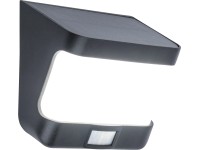 Lutec TRY LED venkovní solární nástěnné svítidlo se senzorem na pohyb, černé