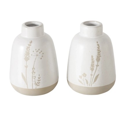 Boltze Home Váza Joanna, bílá/béžová, 2 varianty, pr. 7 x 11 cm