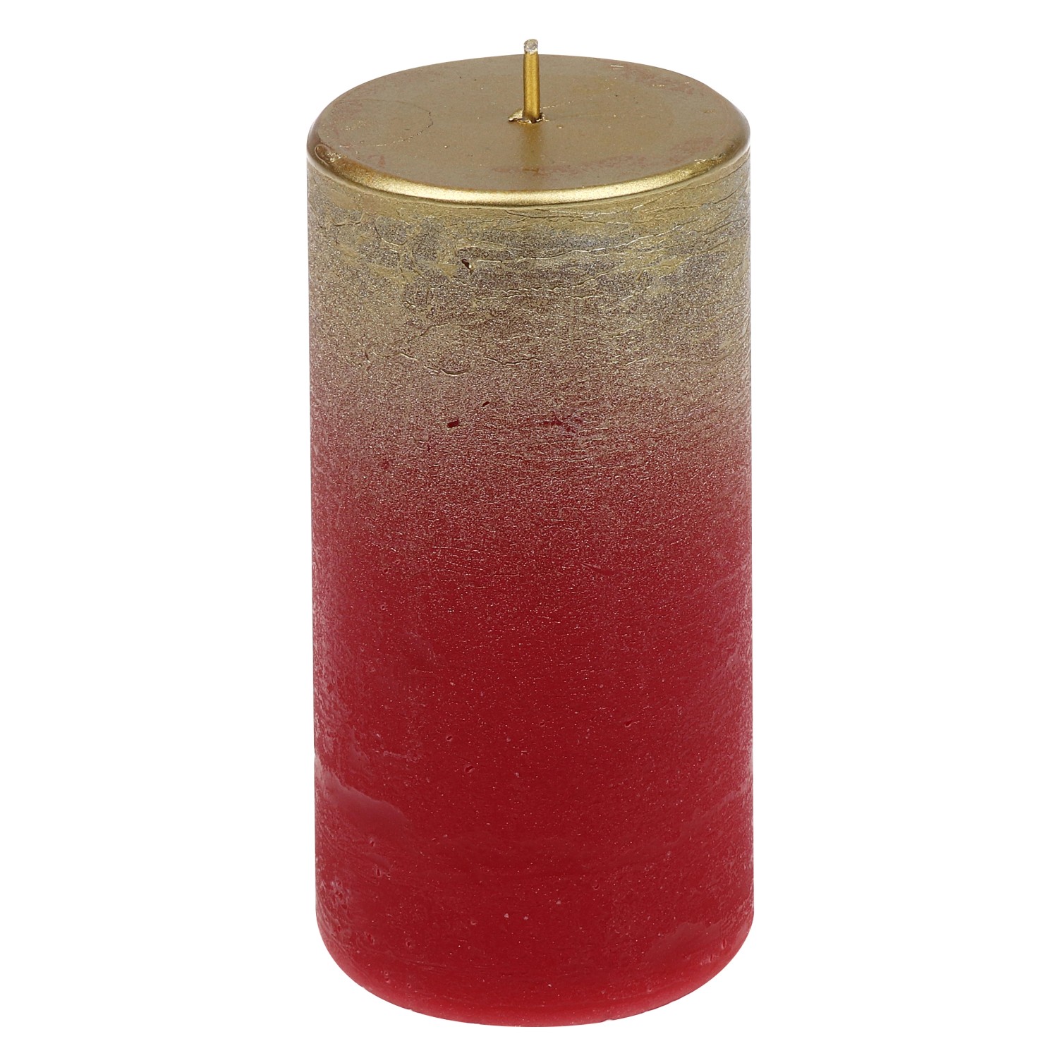 Steinhart Válcová svíčka "Foggy", rubínová/zlatá, pr. 5,8 x 12 cm