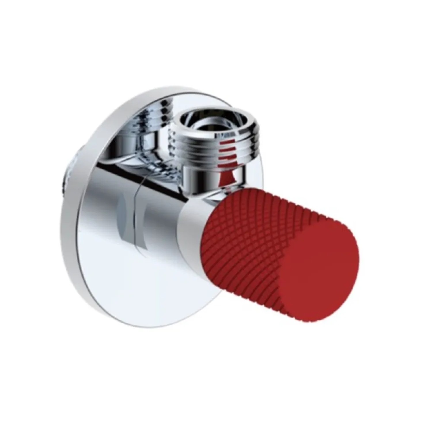 Rohový keramický ventil chrom M1/2" x M 3/8", červená