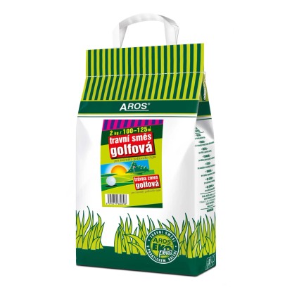 Balení travního semene Aros pro golfová hřiště, 2 kg. Ideální pro hustý a odolný golfový trávník.