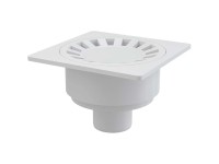 Alcadrain Podlahová vpust 150x150/50 mm přímá, mřížka bílá zápachová uzávěra Alcadrain Podlahová vpust 150x150/50 mm přímá, mřížka bílá zápachová uzávěra