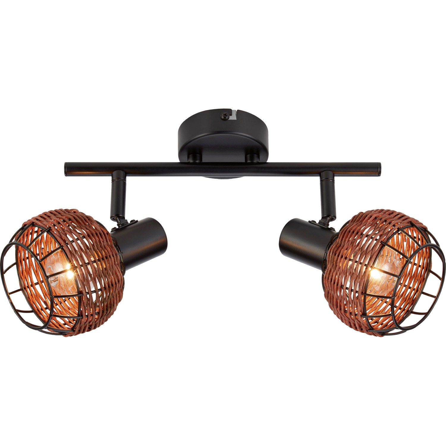 Stropní svítidlo Buia 2bodové, ratanový vzhled, 10 x 37,7 x 19,1 cm