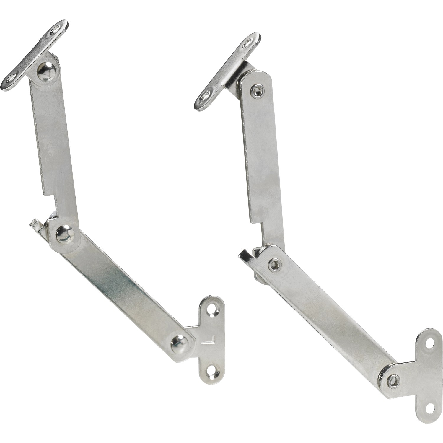 Hettich Mini kování sklopných dvířek, ocel, 130 mm, poniklované, 2 ks