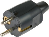 Zástrčka s ochranným kontaktem PVC černá