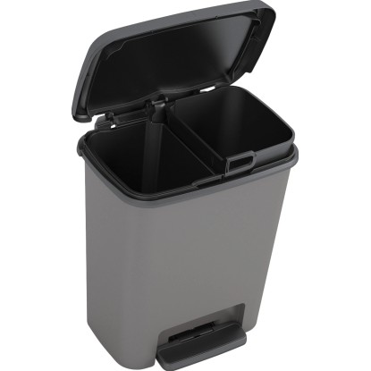 Kis Nášlapný odpadkový koš Compatta Recycling, šedá, 2 x 11 l