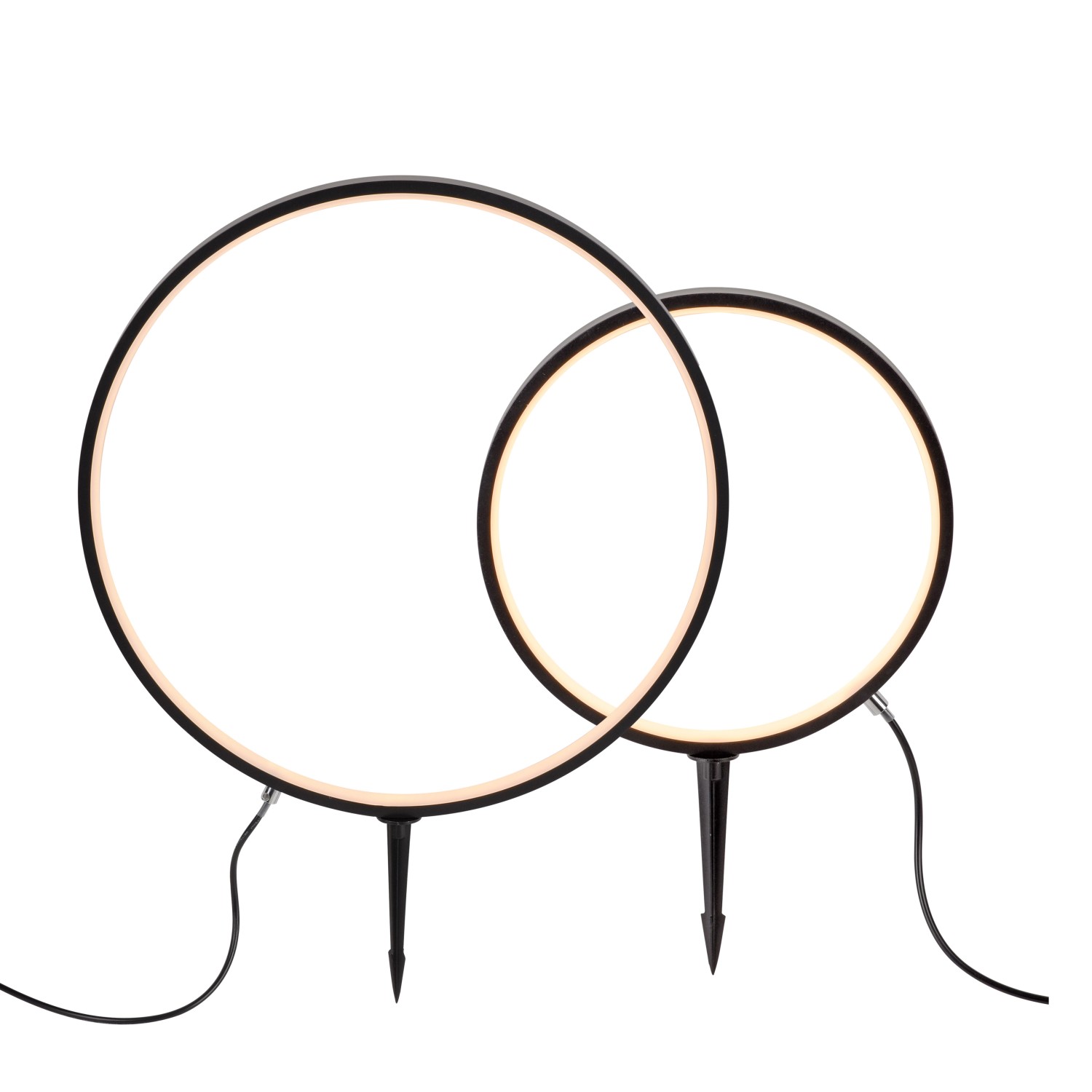 Just Light. Venkovní LED svítidlo se zápichem Zirkulu IP65, sada 2 ks