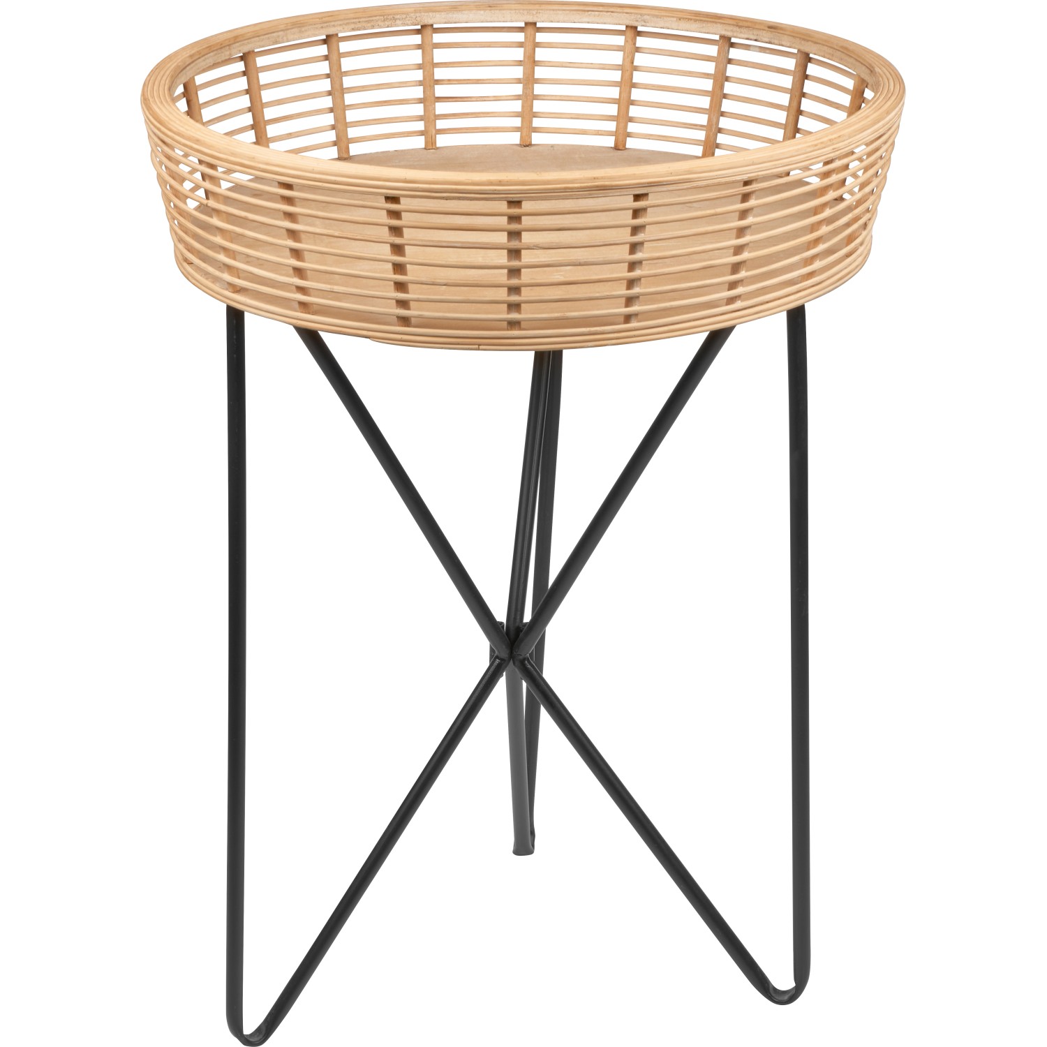 Odkládací stolek Minimalist Zen kulatý 61 cm x průměr 45 cm přírodní/černý