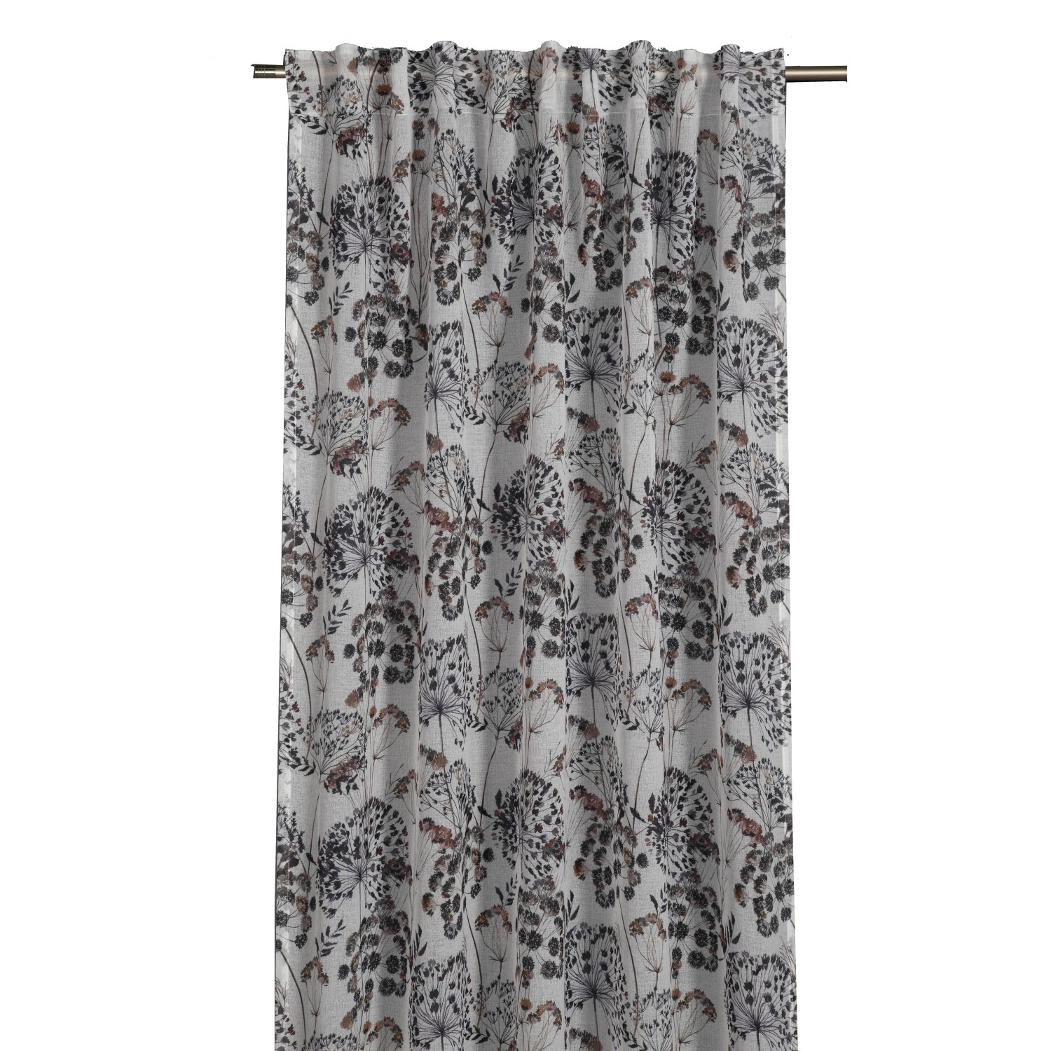 Sehlbach Závěs se skrytými poutky, botanický potisk, 245 x 135 cm
