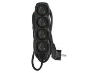 EMOS Prodlužovací kabel černý, 4 zásuvky, max. 10 A/2300 W, 5 m