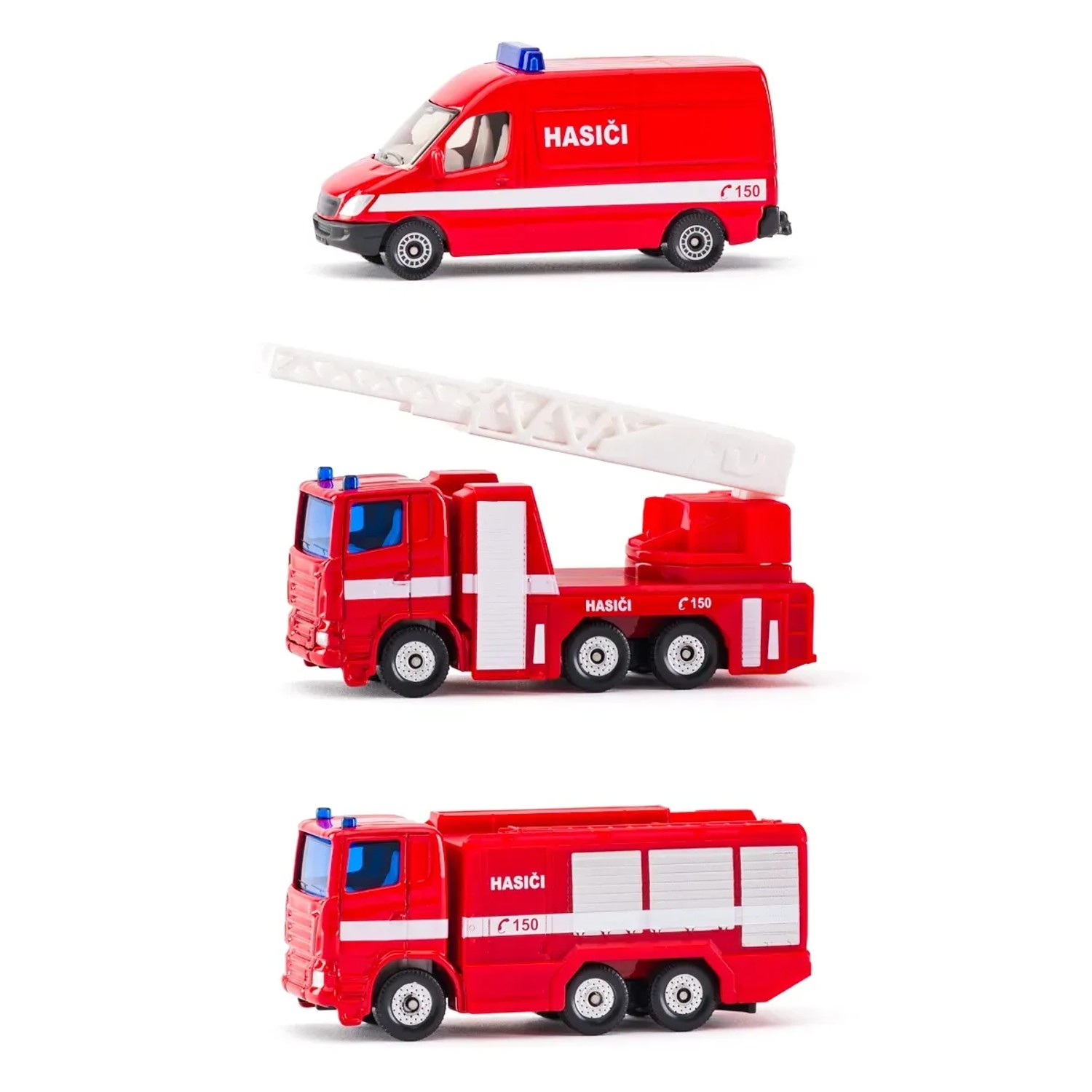 SIKU kovový model - Set 3ks, Hasičská auta česká verze