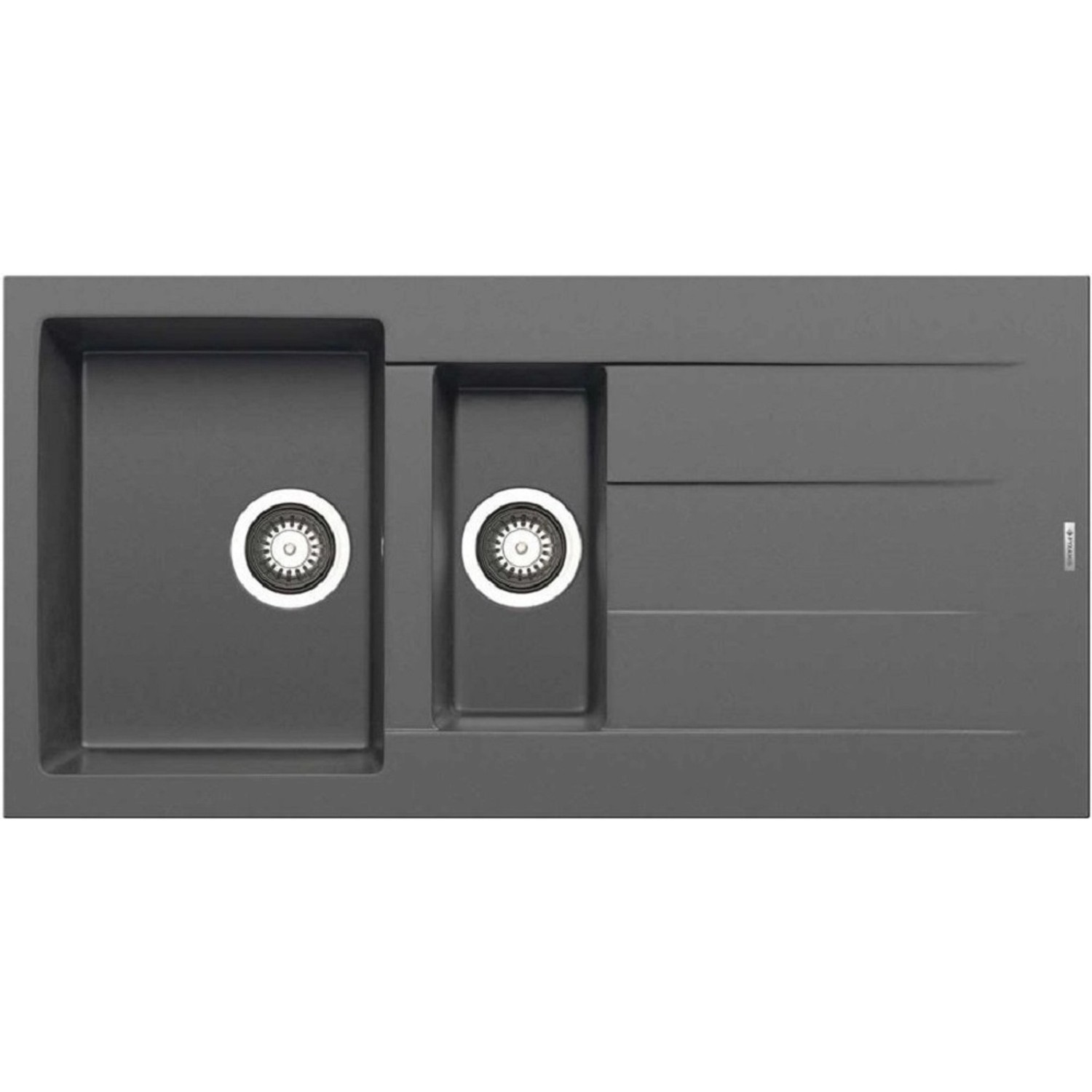 Pyramis Granitový dřez s odkapávačem Athlos 1 1/2B 1D, iron grey, 100 x 50 cm