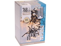 Koopman LED Světelný řetěz Cluster 768 LED diod teplá bílá, černý kabel, 5,6 m